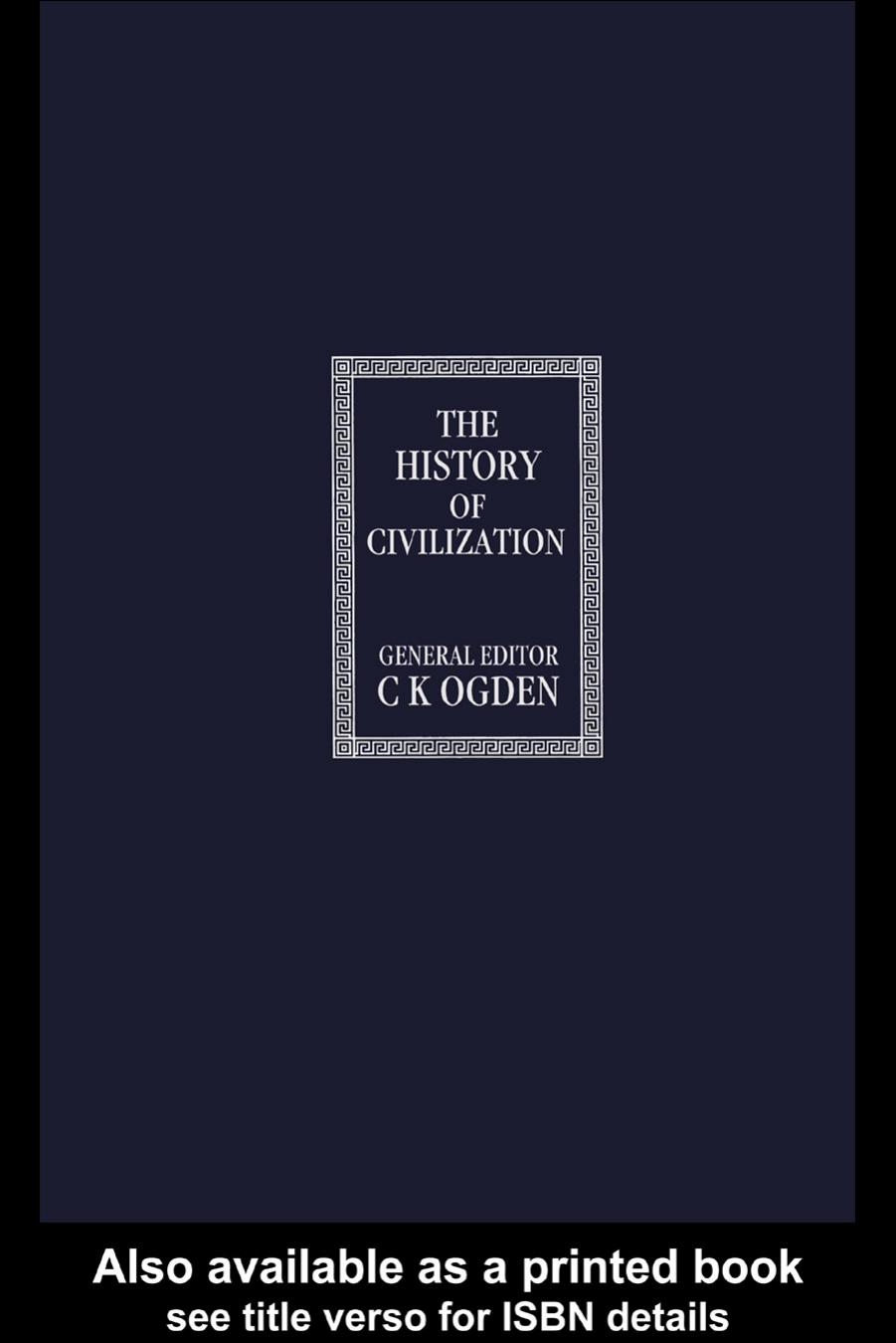 The Roman World (History of Civilization) by V. Chapot
