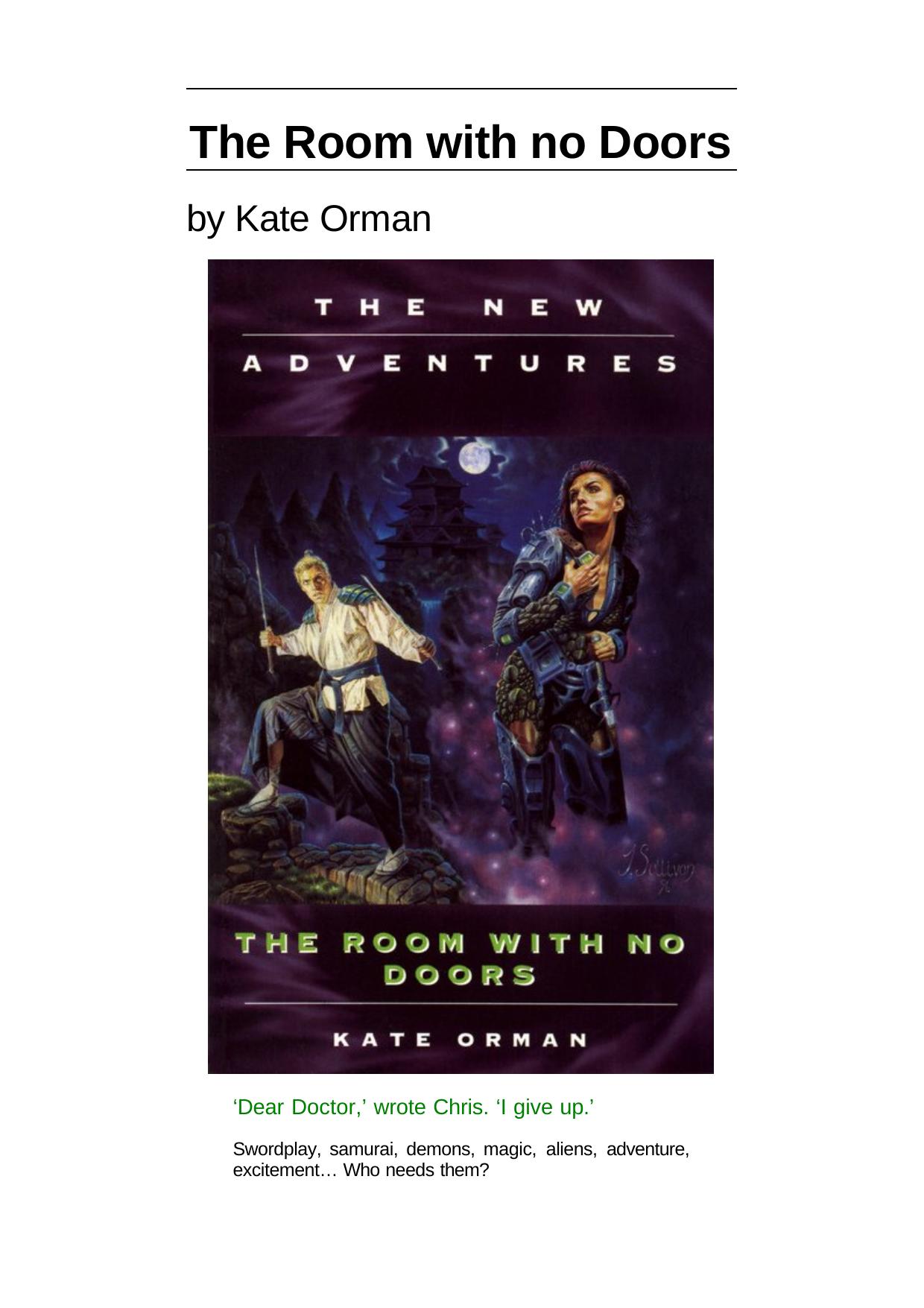 The Room With No Doors (Doctor Who: The New Adventures) by Kate Orman