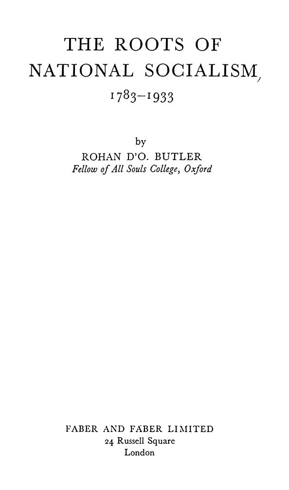 The Roots of National Socialism, 1783-1933 (1941) by Unknown