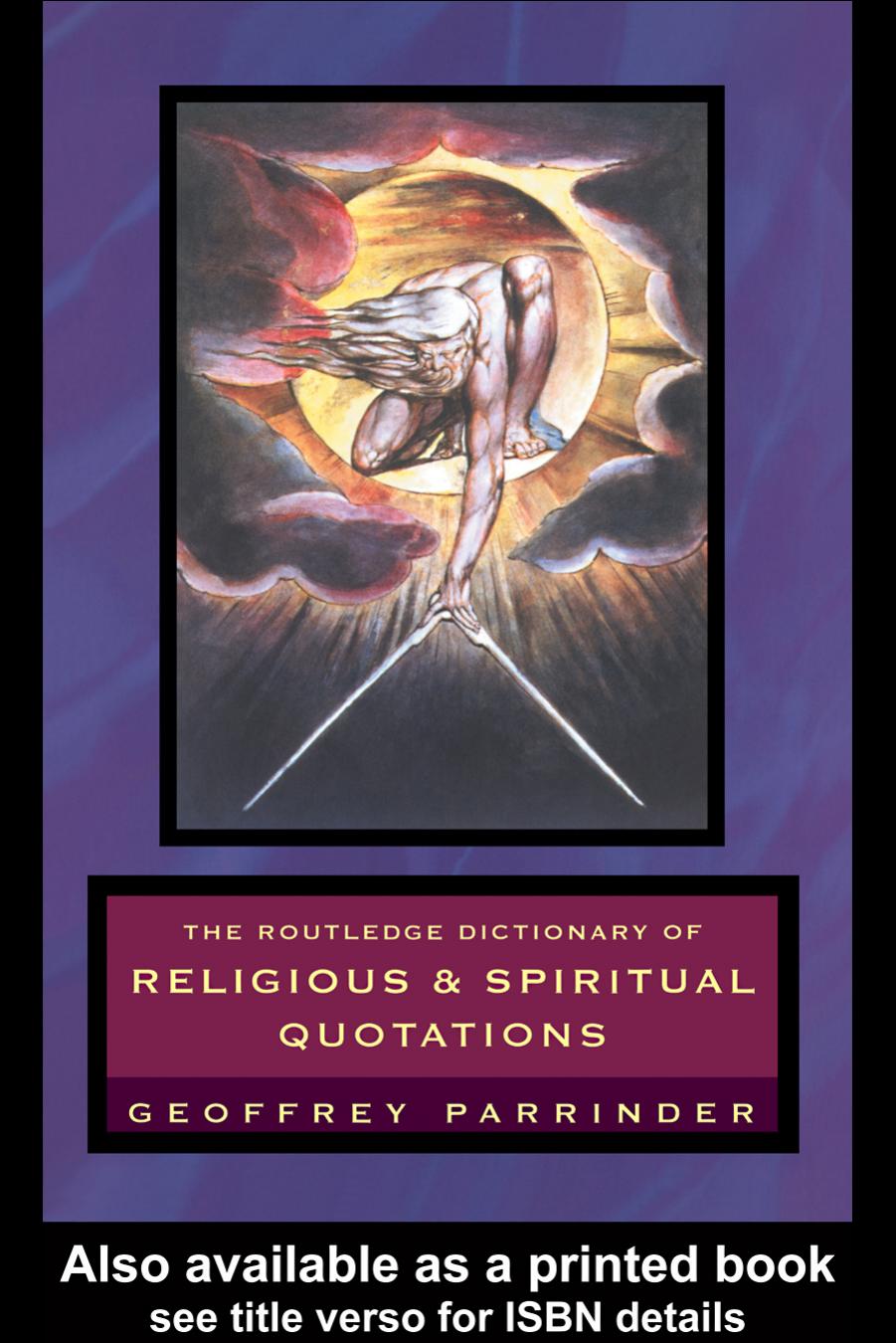 The Routledge Dictionary Of Religious And Spiritual Quotations by GEOFFREY PARRINDER
