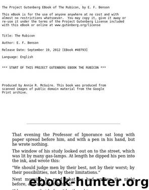 The Rubicon by E. F. Benson
