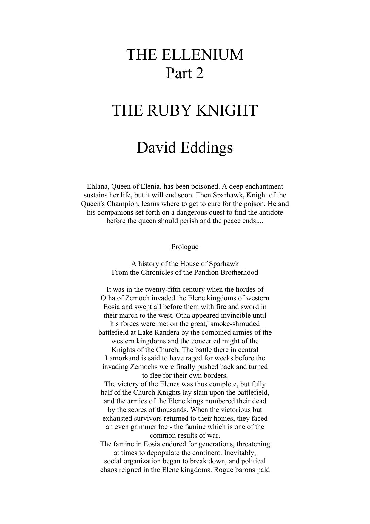 The Ruby Knight by David Eddings