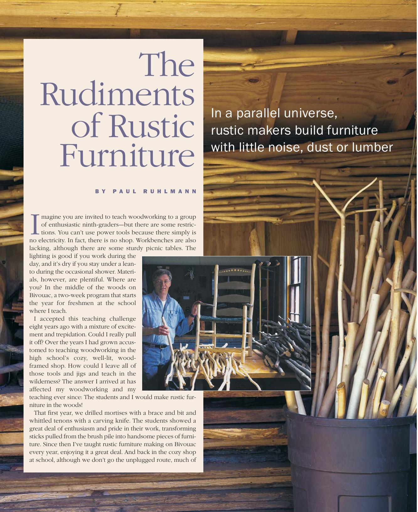 The Rudiments of Rustic Furniture by Paul Ruhlmann
