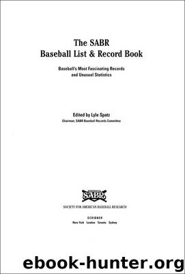 The SABR Baseball List & Record Book by Society for American Baseball Research