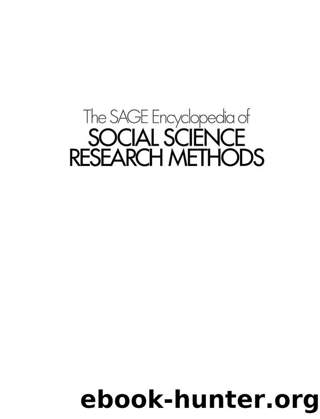 The SAGE encyclopedia of social science research methods by The Sage encyclopedia of social science research methods-SAGE (2004)