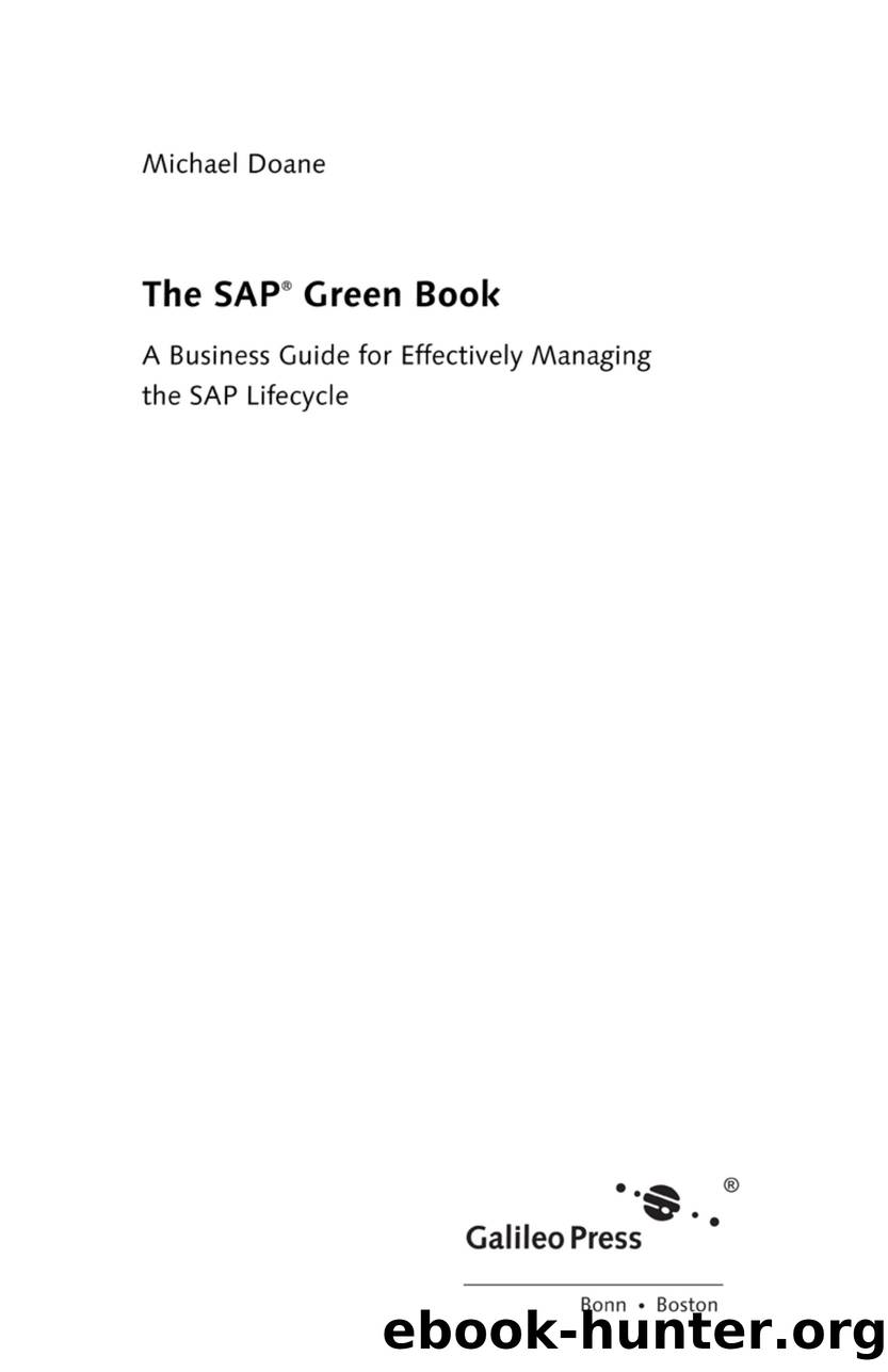 The SAP Green Book by A Business Guide for Effectively Managing the SAP Lifecycle