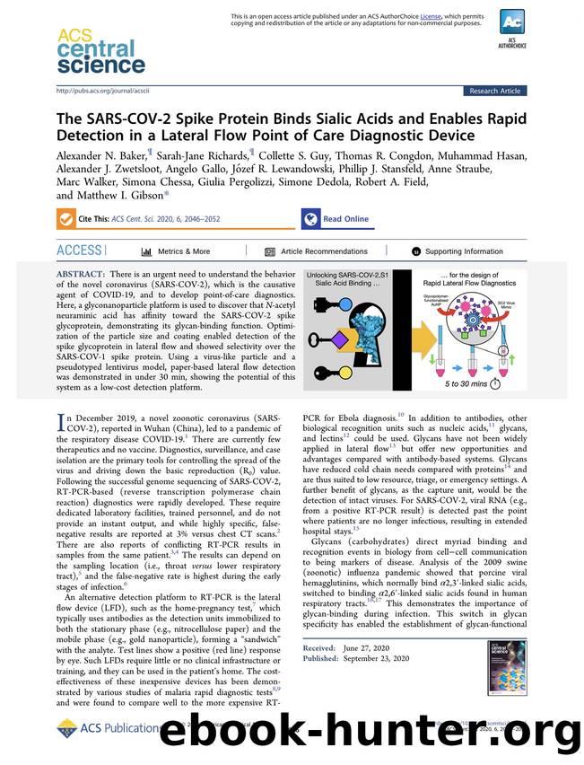 The SARS-COVâ2 Spike Protein Binds Sialic Acids and Enables Rapid Detection in a Lateral Flow Point of Care Diagnostic Device by unknow