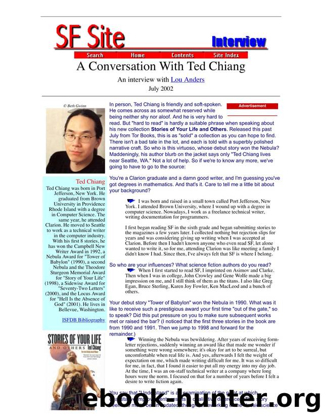 The SF Site: A Conversation With Ted Chiang by A Conversation & Ted Chiang (2002)