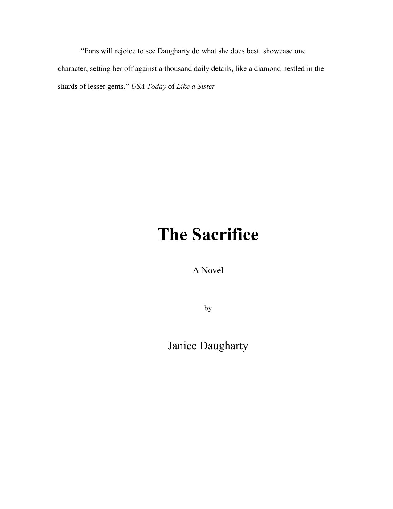 The Sacrifice by Janice Daugharty