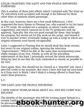 The Saint and the People Importers by Leslie Charteris