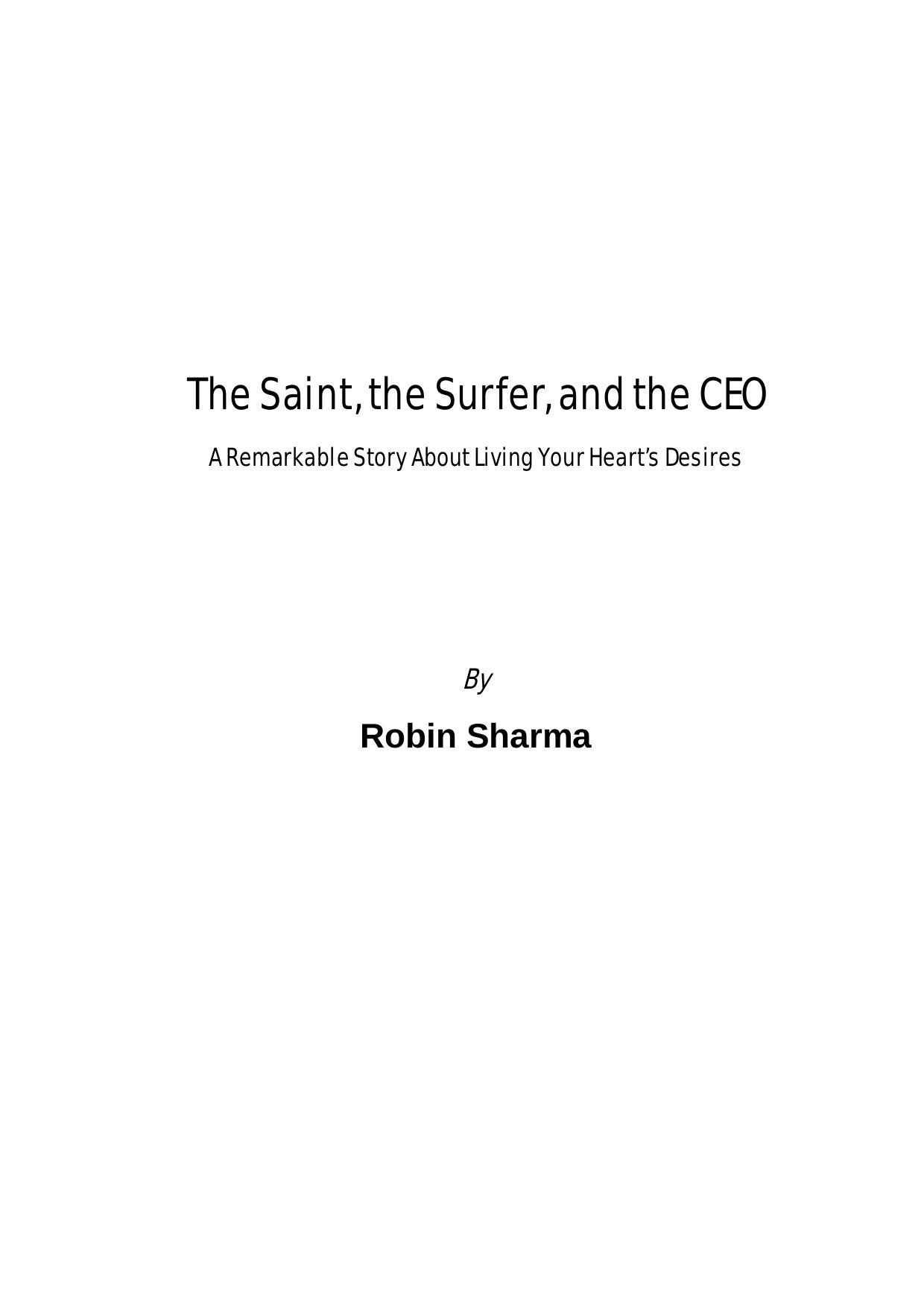 The Saint, the Surfer, and the CEO by Robin S. Sharma
