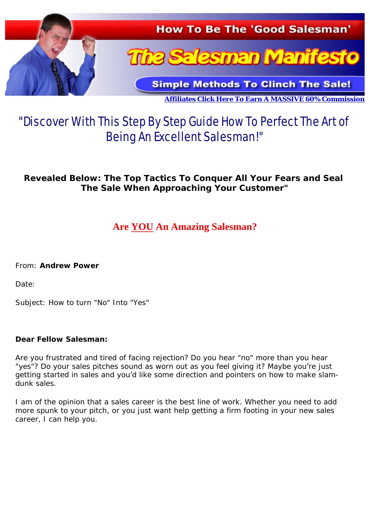 The Salesman Manifesto. by Best of Kuszter's Collection