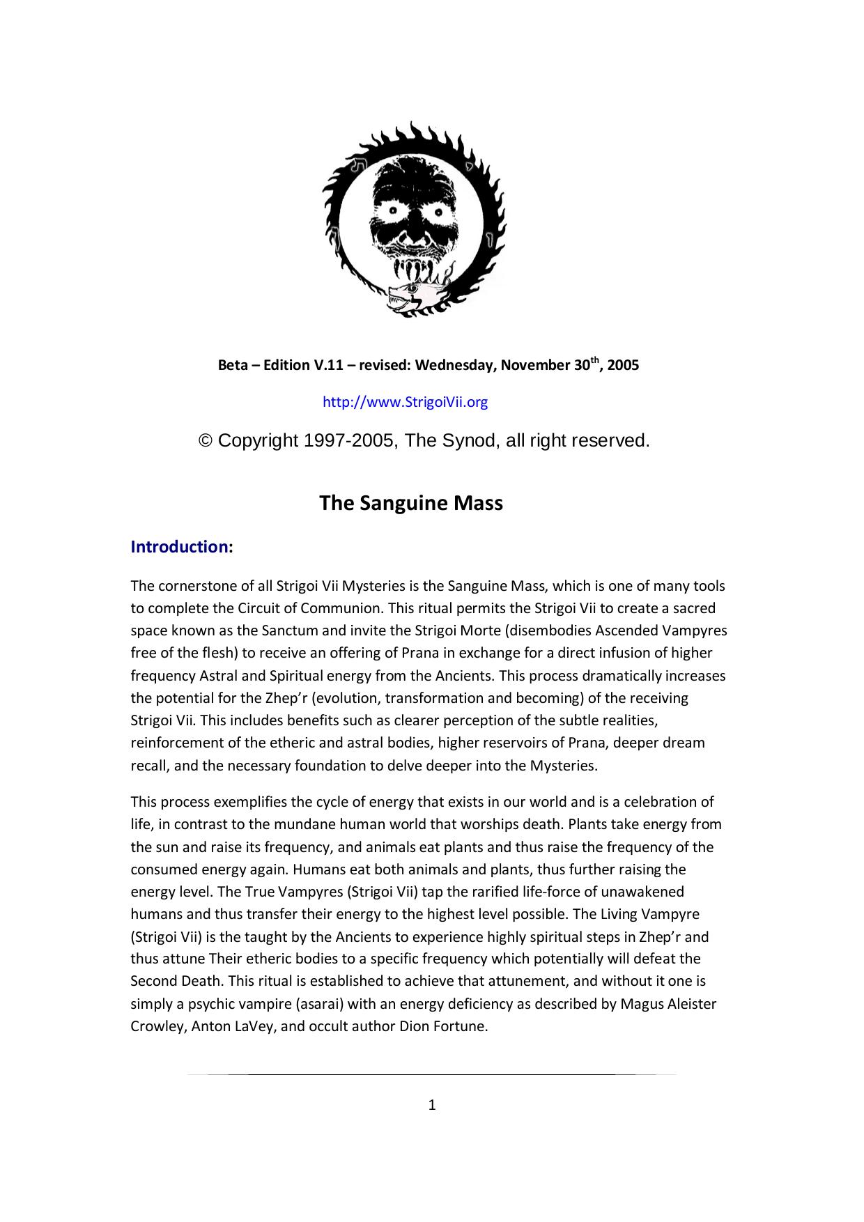 The Sanguine Mass by Nikolaos Stergiannis Ph.D. (Mechanical Engineering)