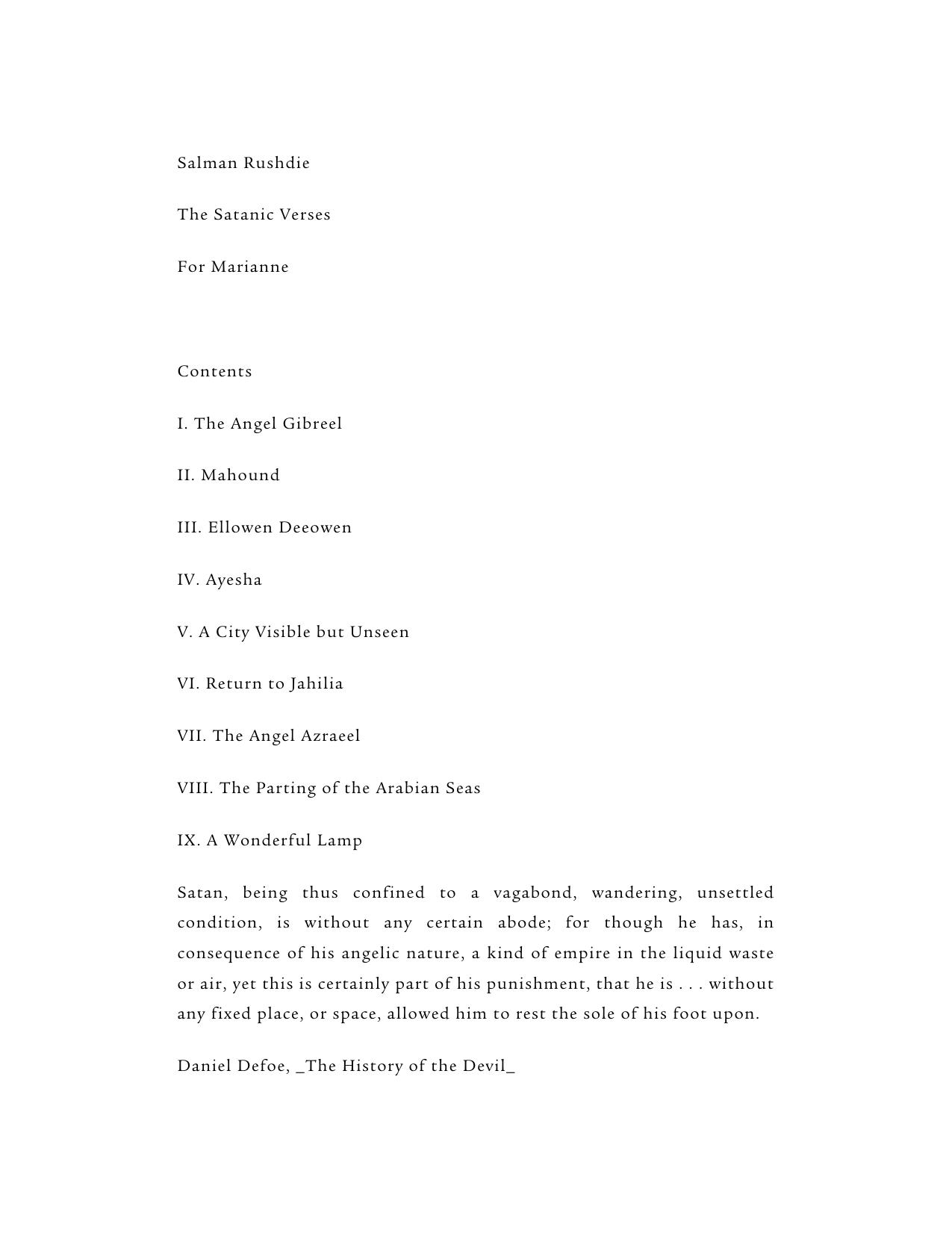 The Satanic Verses by Unknown