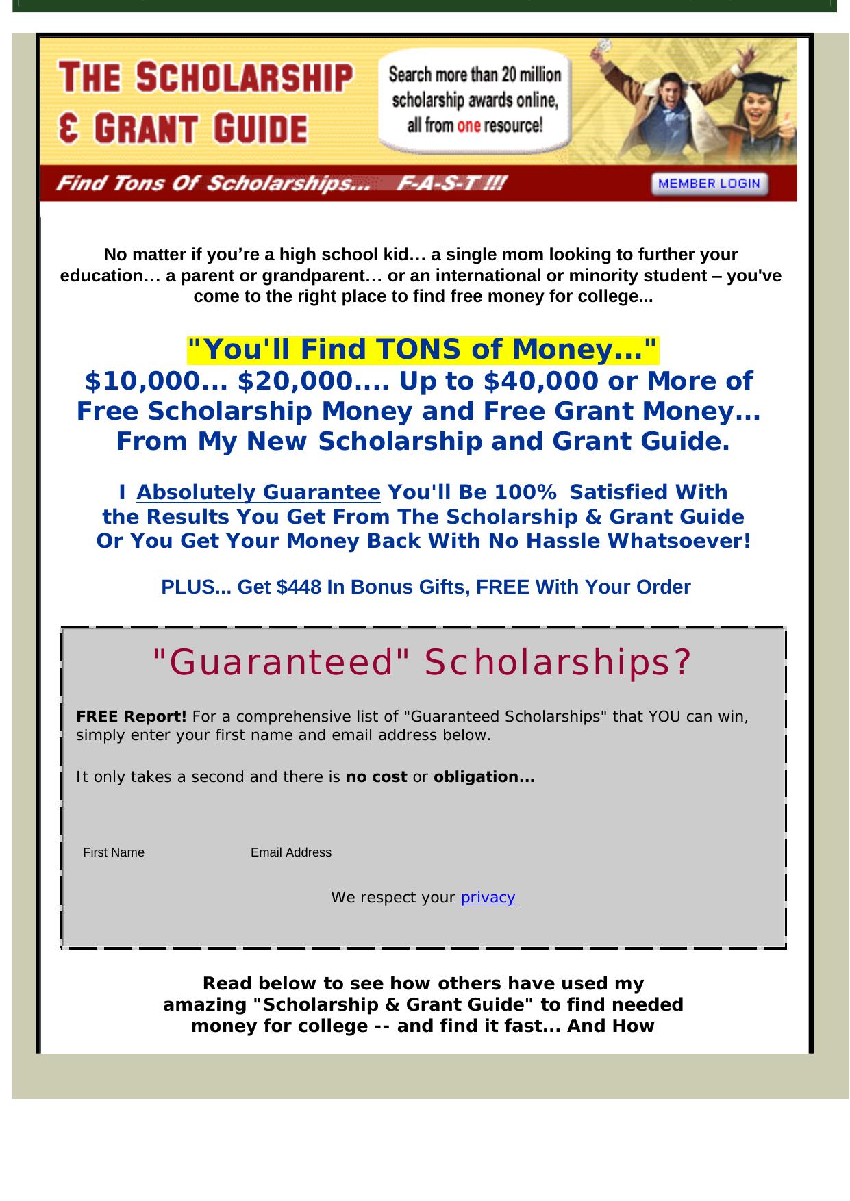 The Scholarship & Grant Guide ~ Super Fast Scholarship & Grant Search! by Best of Kuszter's Collection