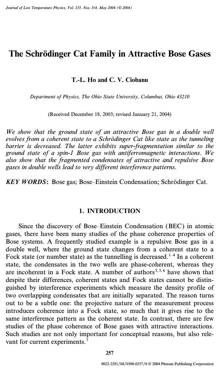 The Schrödinger Cat Family in Attractive Bose Gases by Unknown
