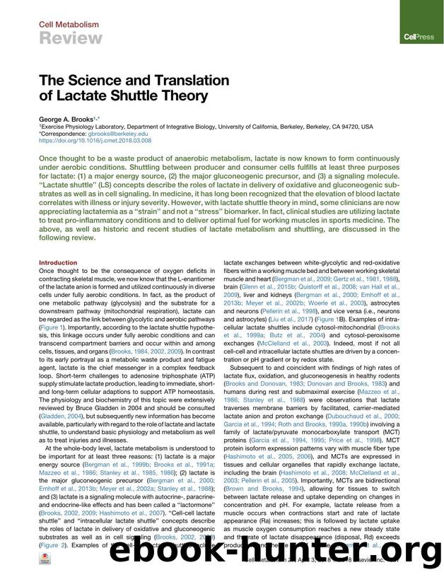 The Science and Translation of Lactate Shuttle Theory by George A. Brooks