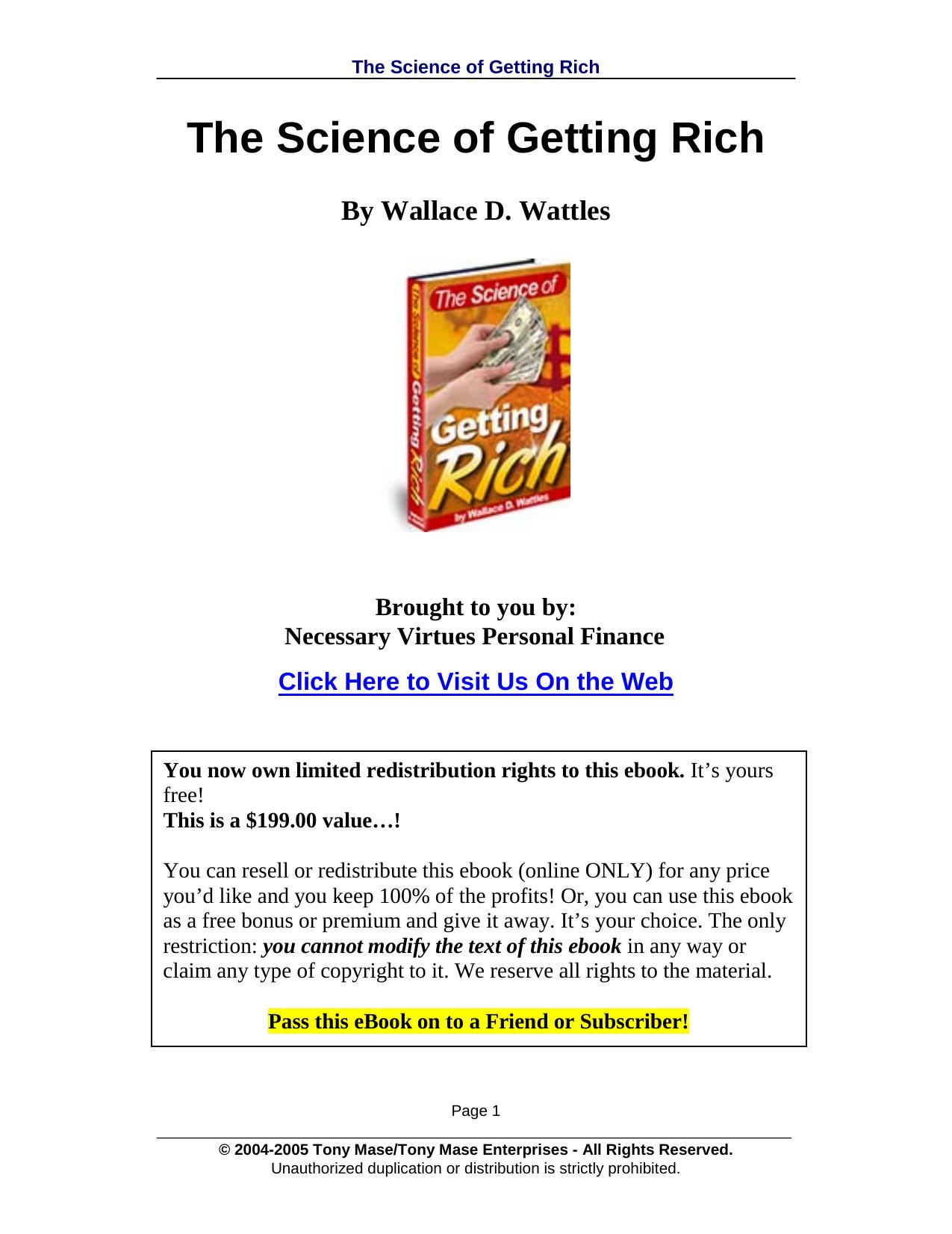 The Science of Getting Rich by Wallace D. Wattles