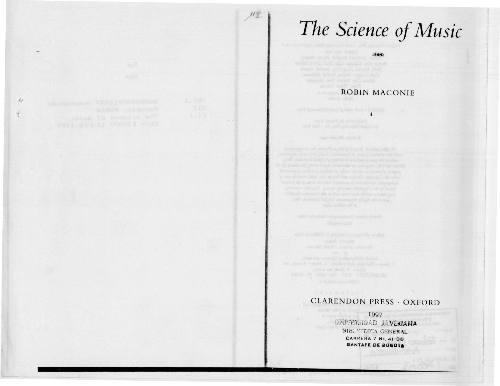 The Science of Music by Robin Maconie