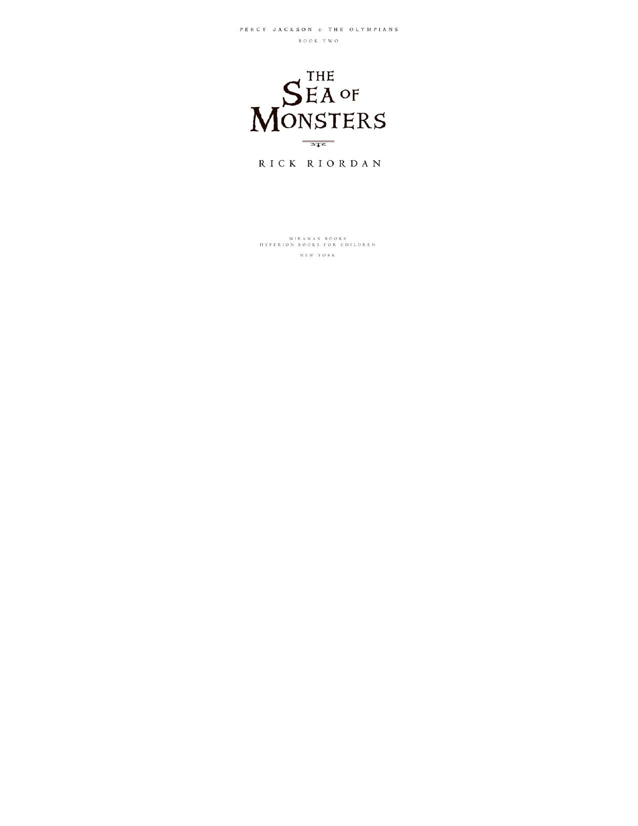The Sea of Monsters by Rick Riordan