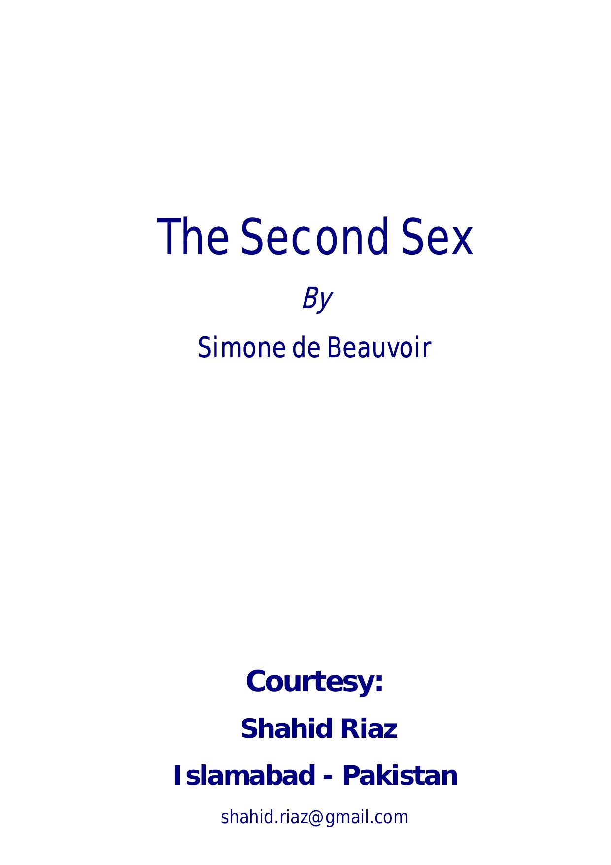 The Second Sex by Shahid Riaz
