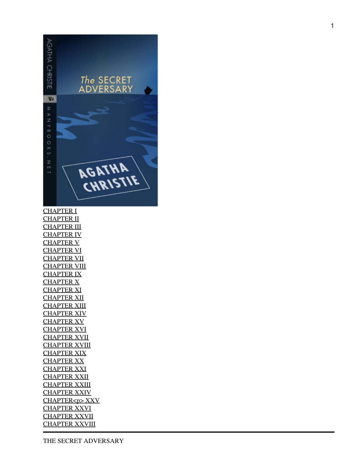 The Secret Adversary by Unknown