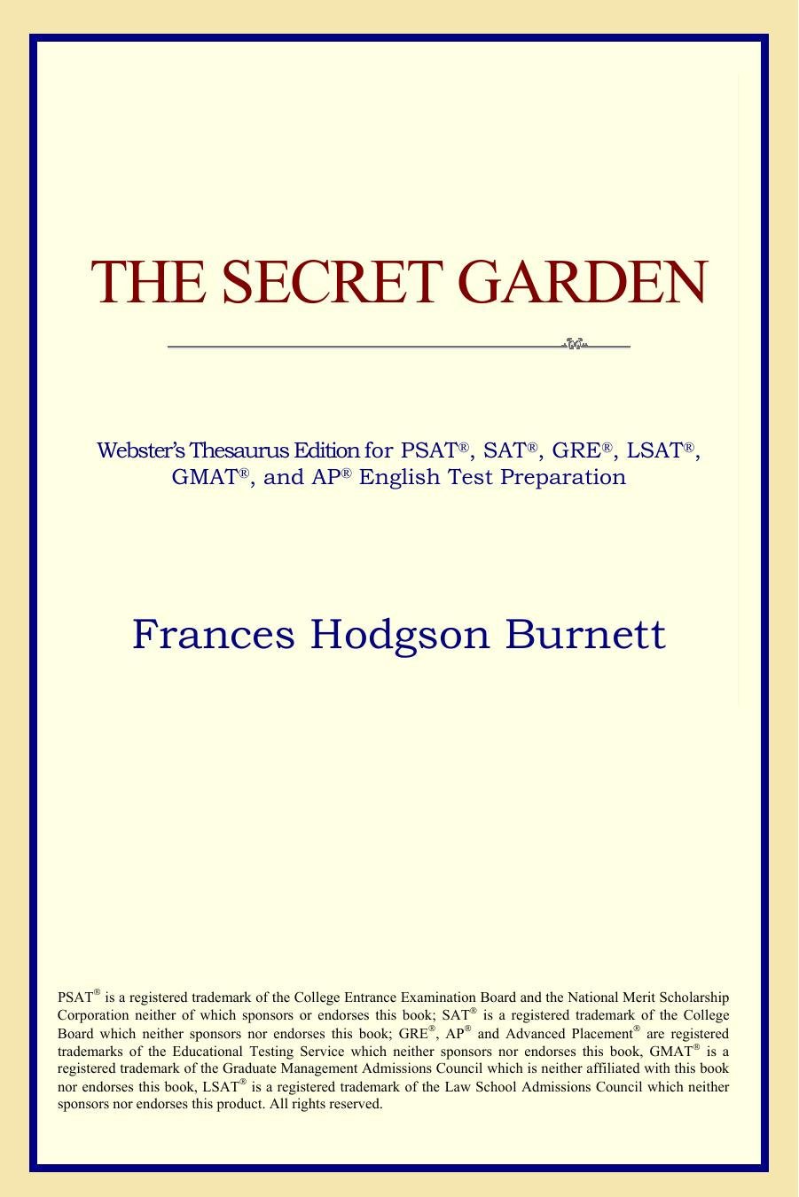 The Secret Garden (Webster's Thesaurus Edition) by Frances Hodgson Burnett