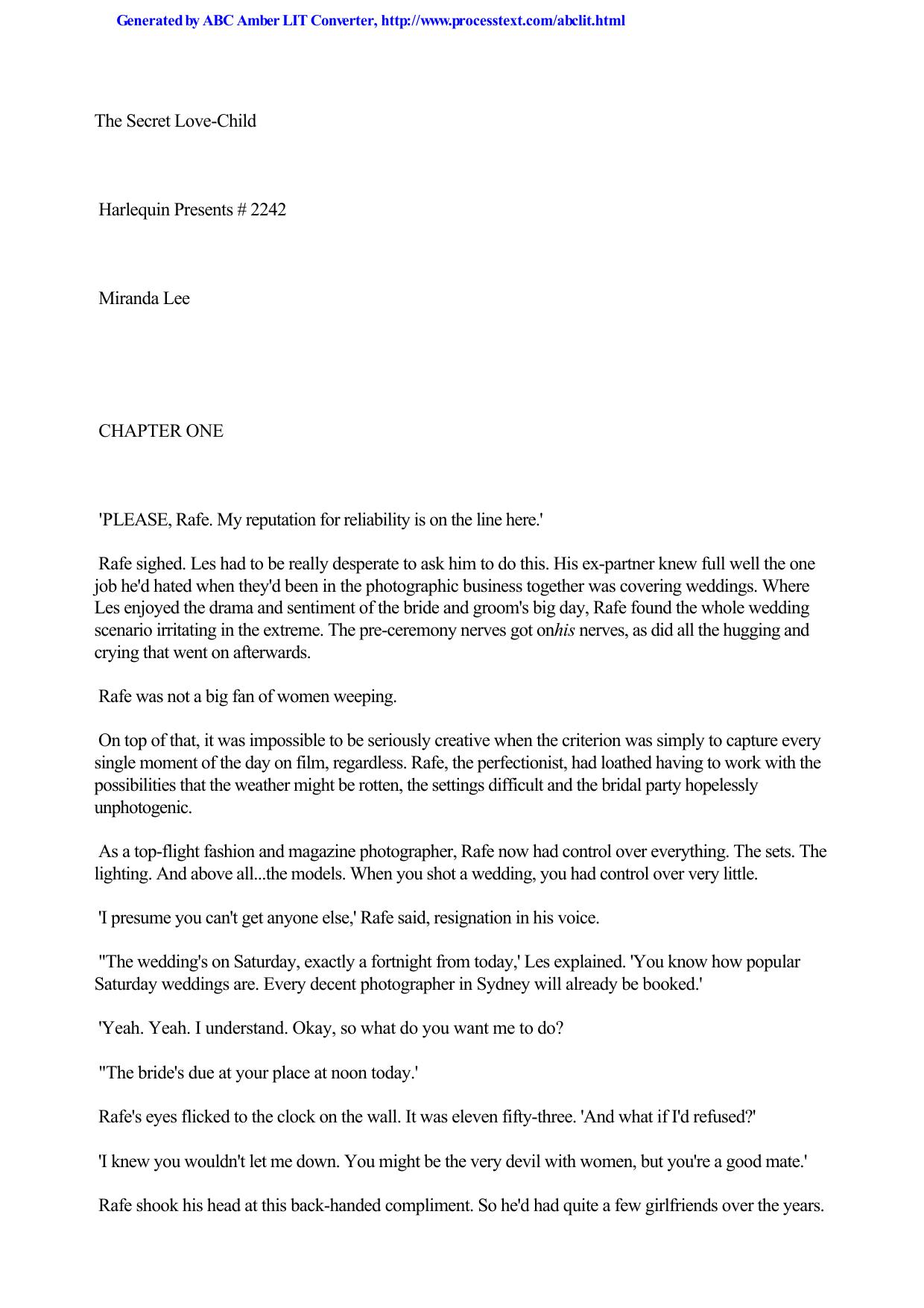 The Secret Love Child by Lee Miranda