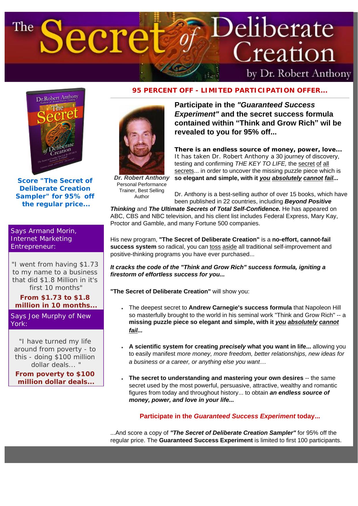 The Secret Of Deliberate Creation Sample. by Best of Kuszter's Collection