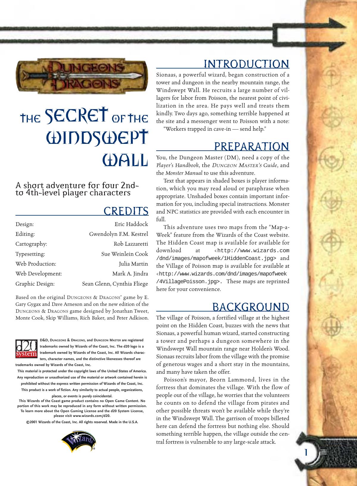 The Secret Of The Windswept Wall by Unknown