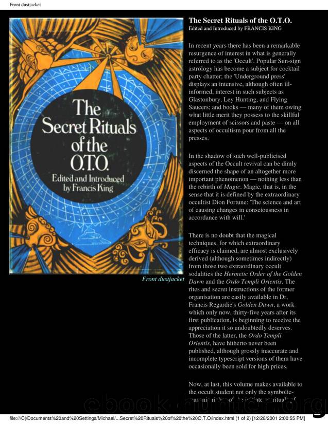 The Secret Rituals of the O.T.O. by Francis King