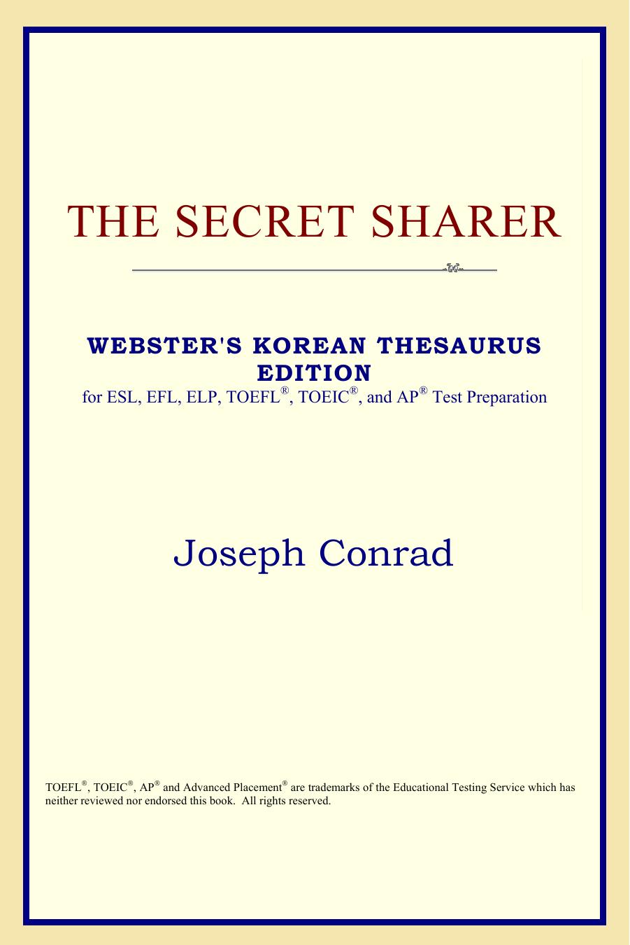 The Secret Sharer (Webster's Korean Thesaurus Edition) by Joseph Conrad