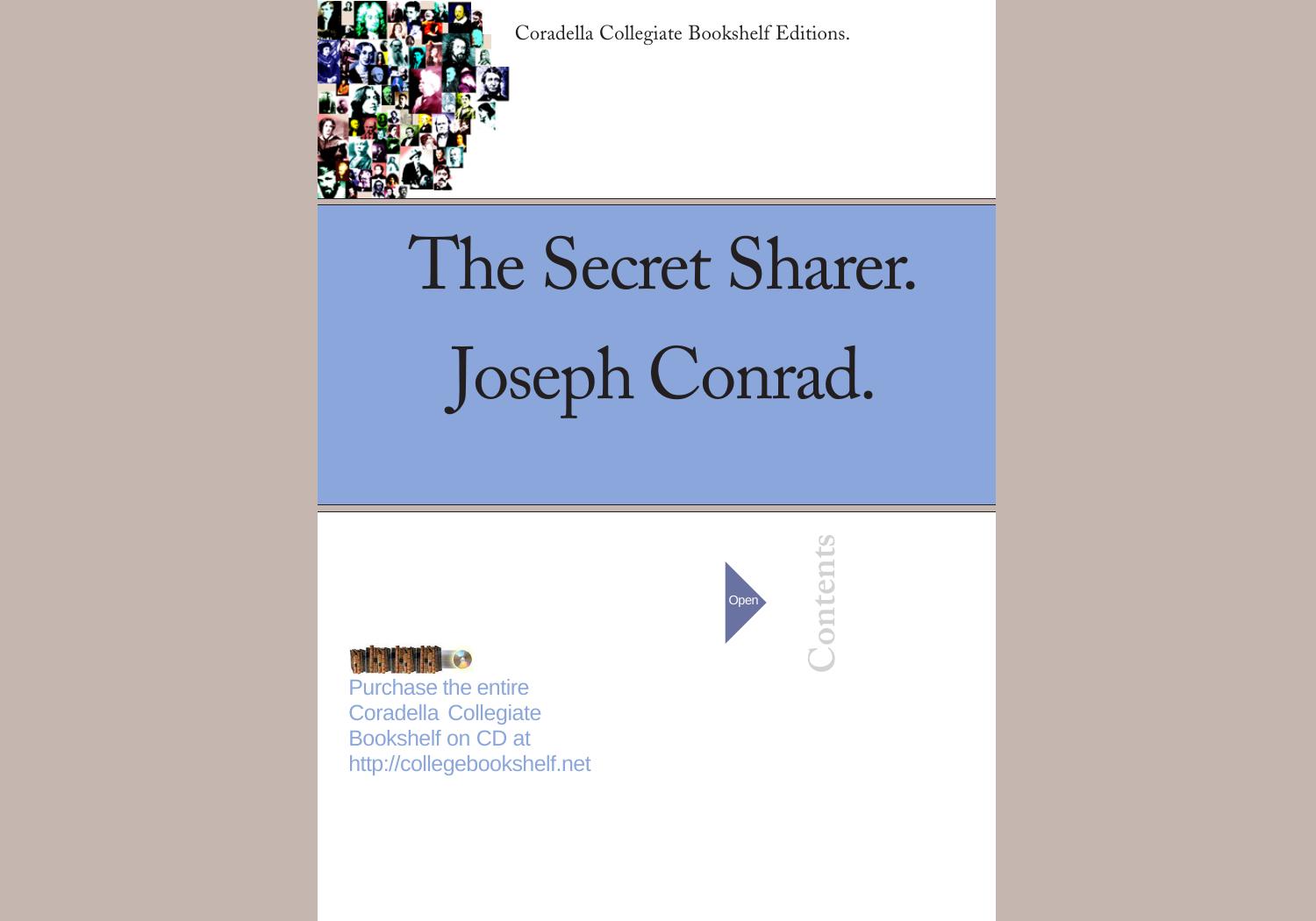 The Secret Sharer by published by Coradella Collegiate BookShelf Editions