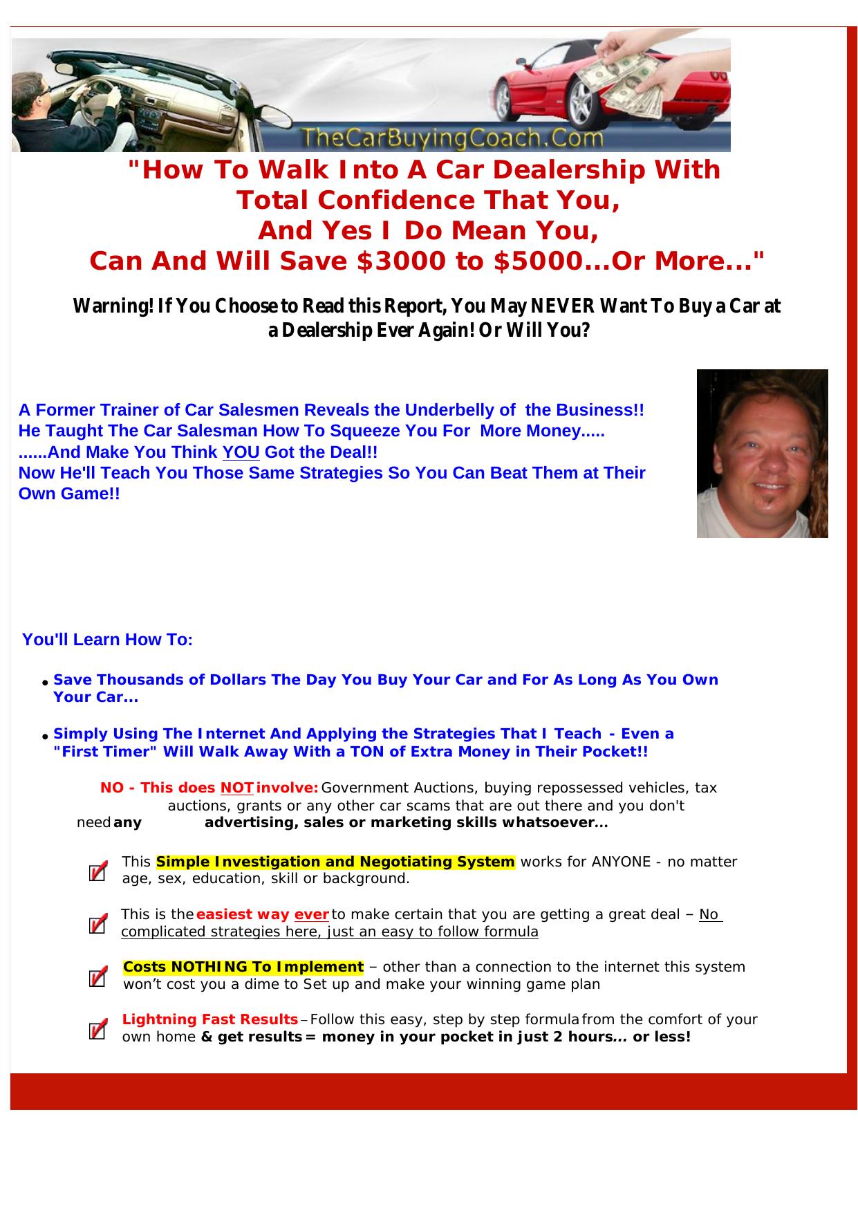 The Secret To Winning The Car Buying Game!. by Best of Kuszter's Collection