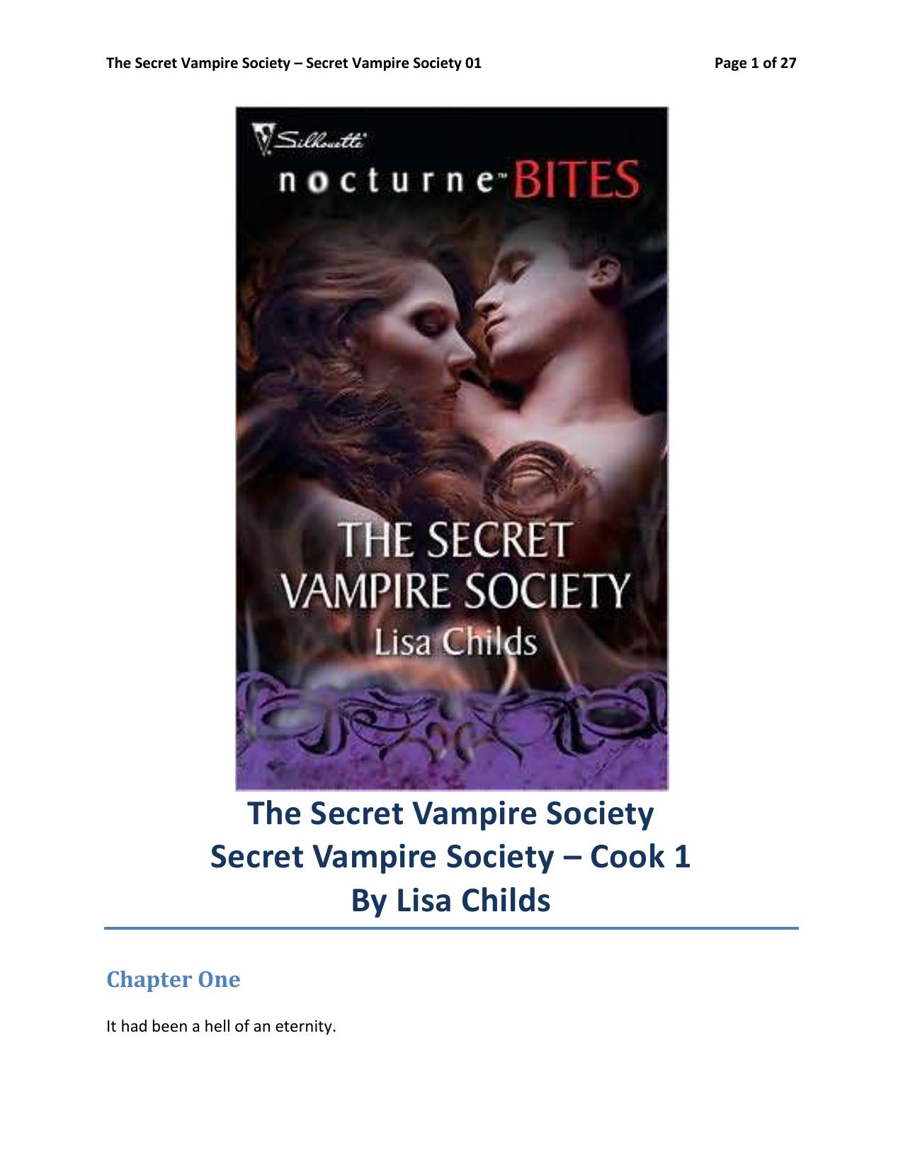 The Secret Vampire Society by Lisa Childs