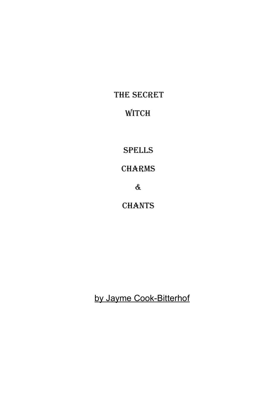 The Secret Witch by Jayme Cook
