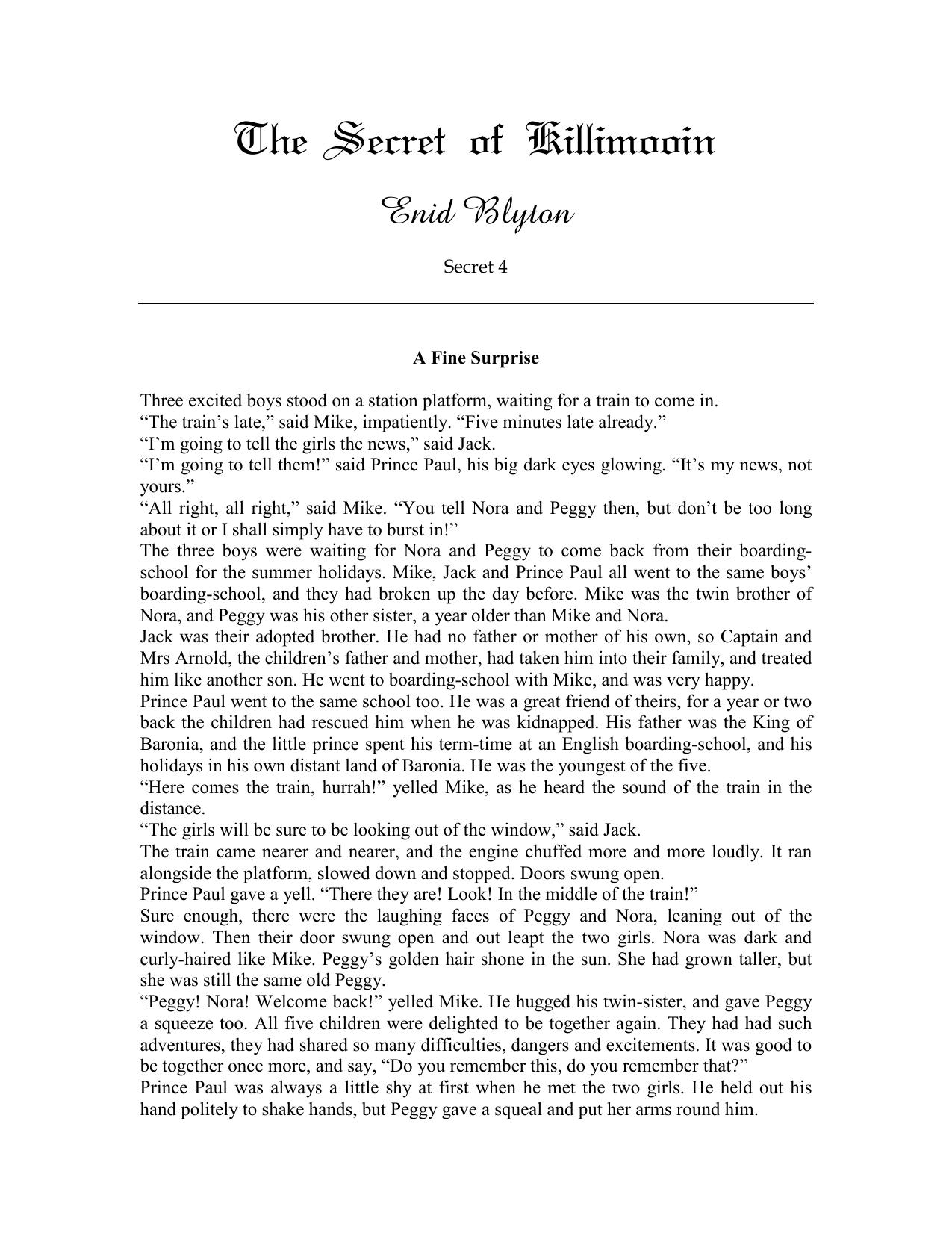 The Secret of Killimooin (Secret Series) by Enid Blyton