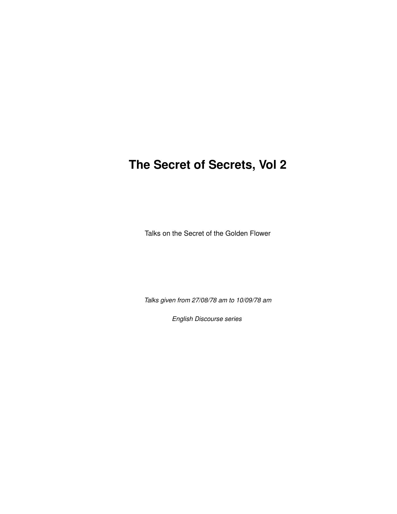 The Secret of Secrets, Vol 02 by Unknown