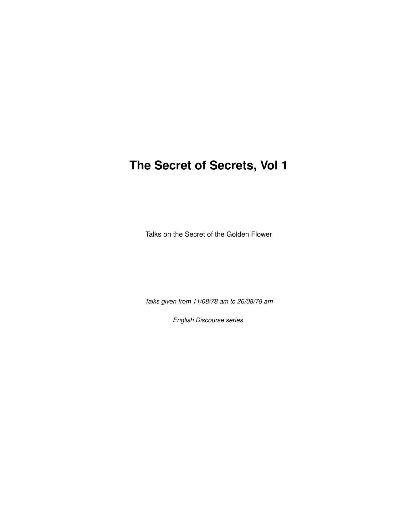 The Secret of Secrets,Vol 01 by unknow