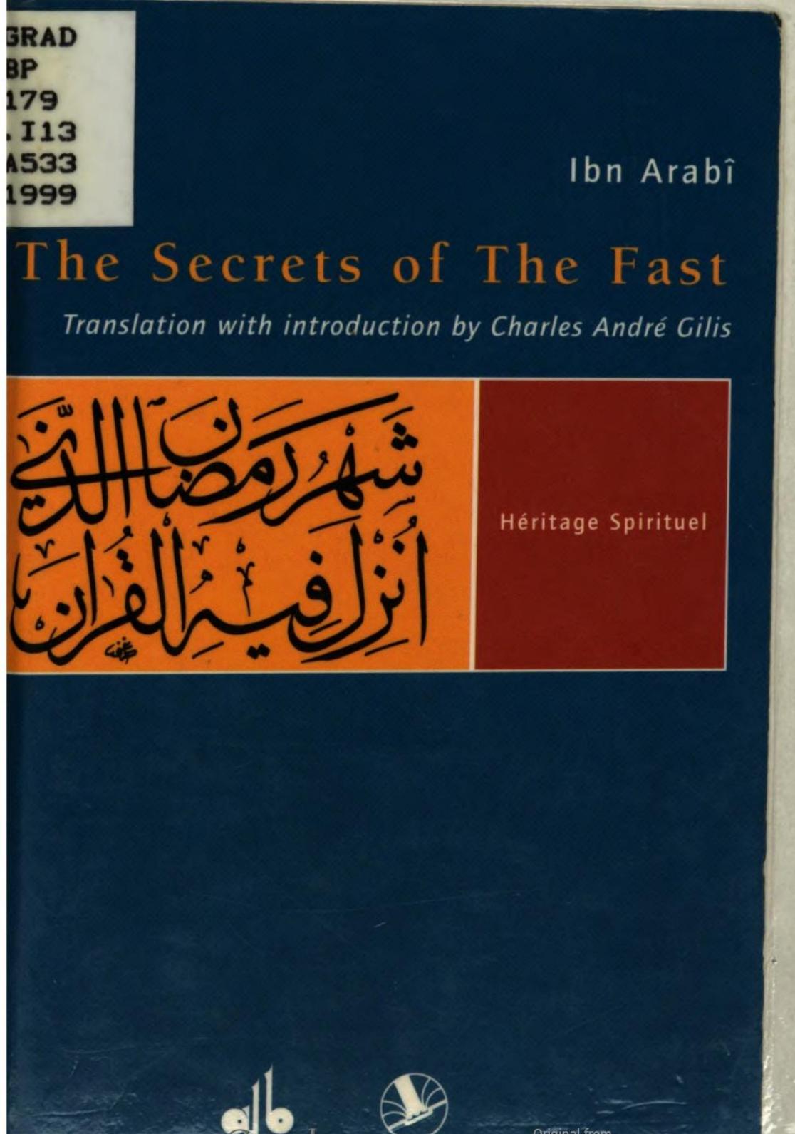 The Secrets of the Fast by Ibn al-ʻArabī; Charles-André Gilis; Richard Beale; Richard Todd