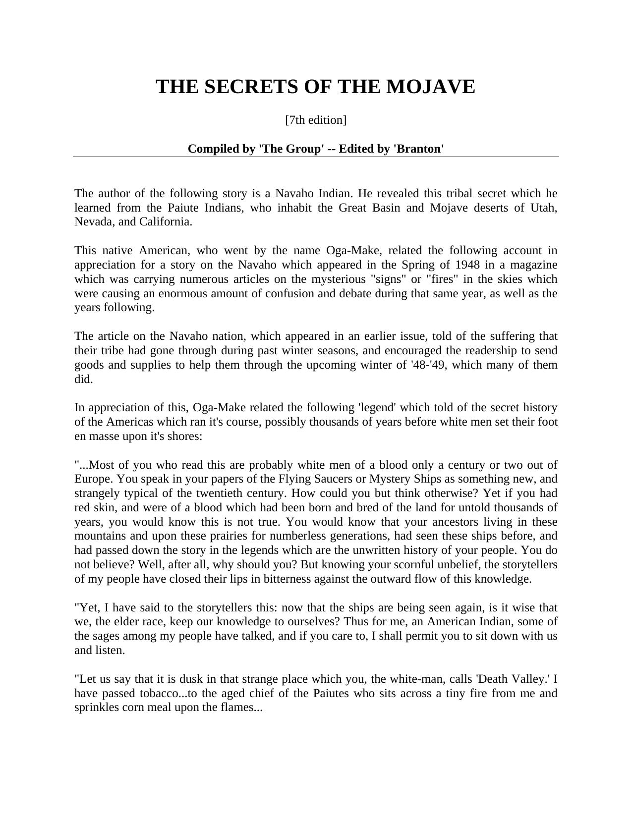 The Secrets of the Mojave by Branton