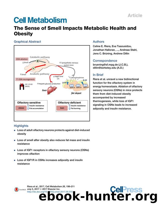 The Sense of Smell Impacts Metabolic Health and Obesity by unknow