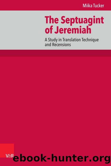 The Septuagint of Jeremiah (9783666558672) by Unknown