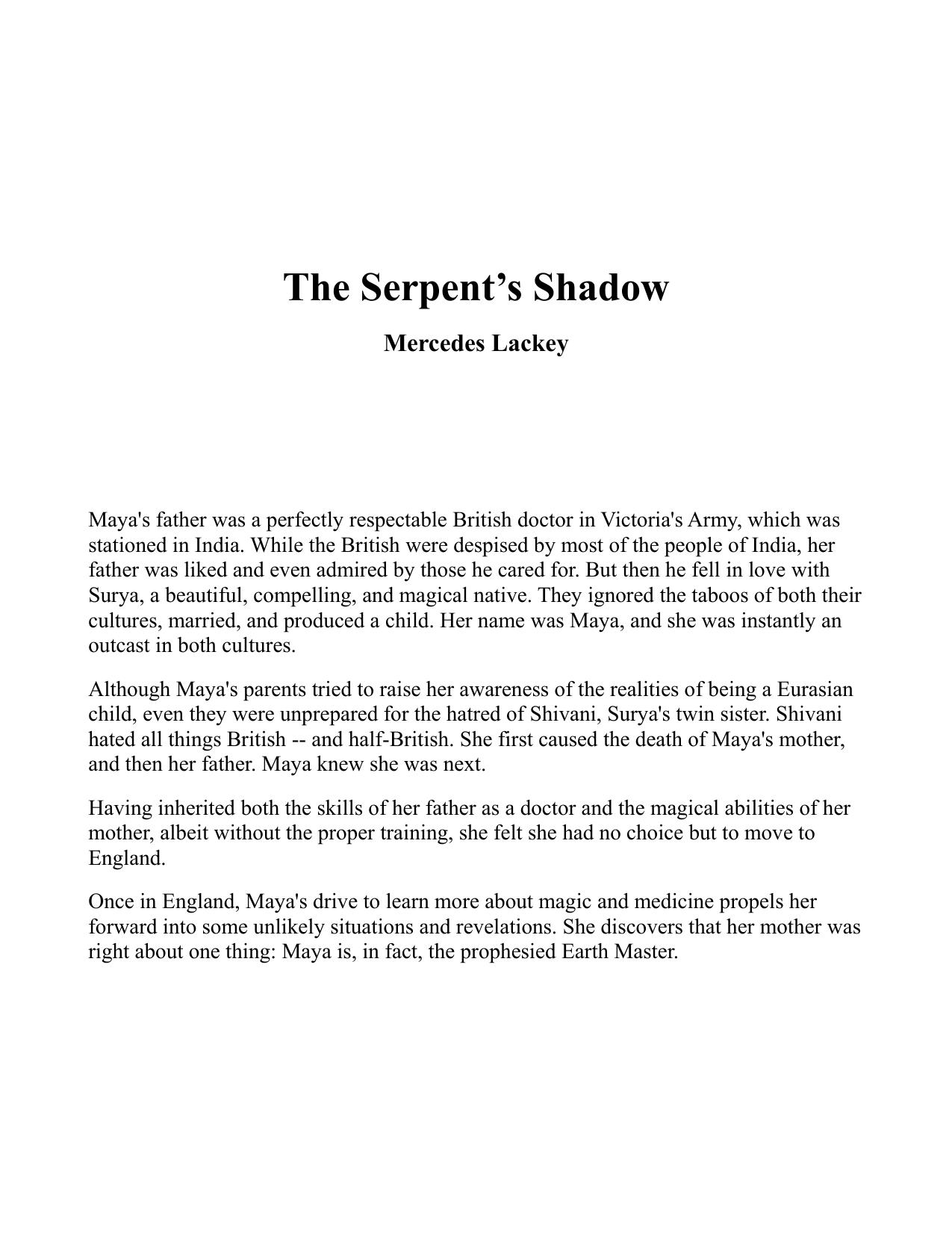 The Serpent's Shadow by Mercedes Lackey