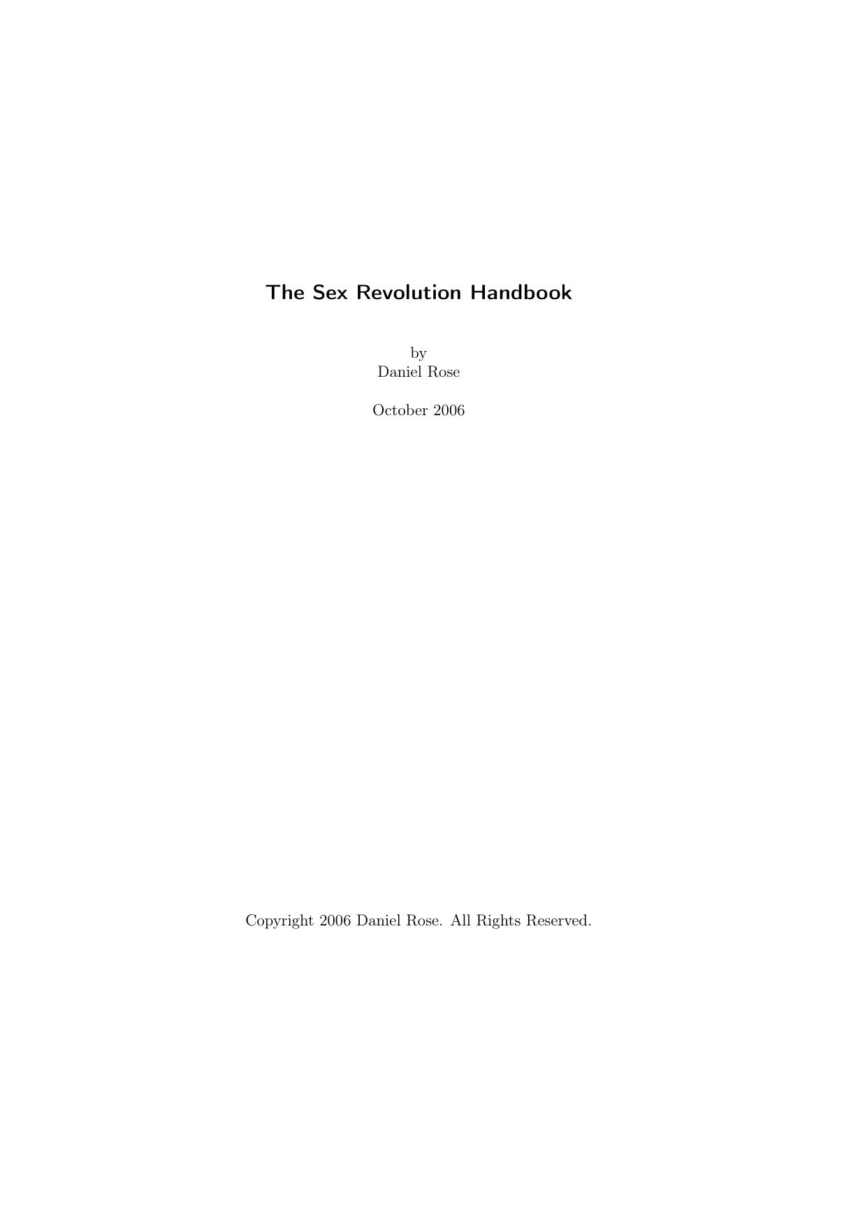 The Sex Revolution Handbook [compact PDF] by Unknown