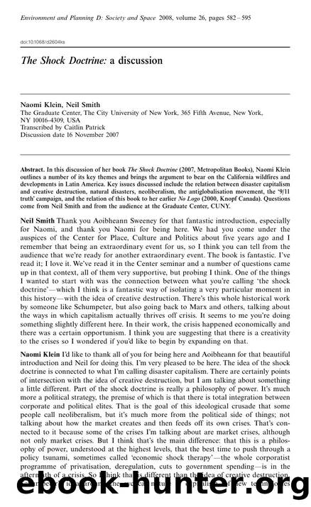 The Shock Doctrine: A Discussion by The Shock Doctrine A Discussion (2008)