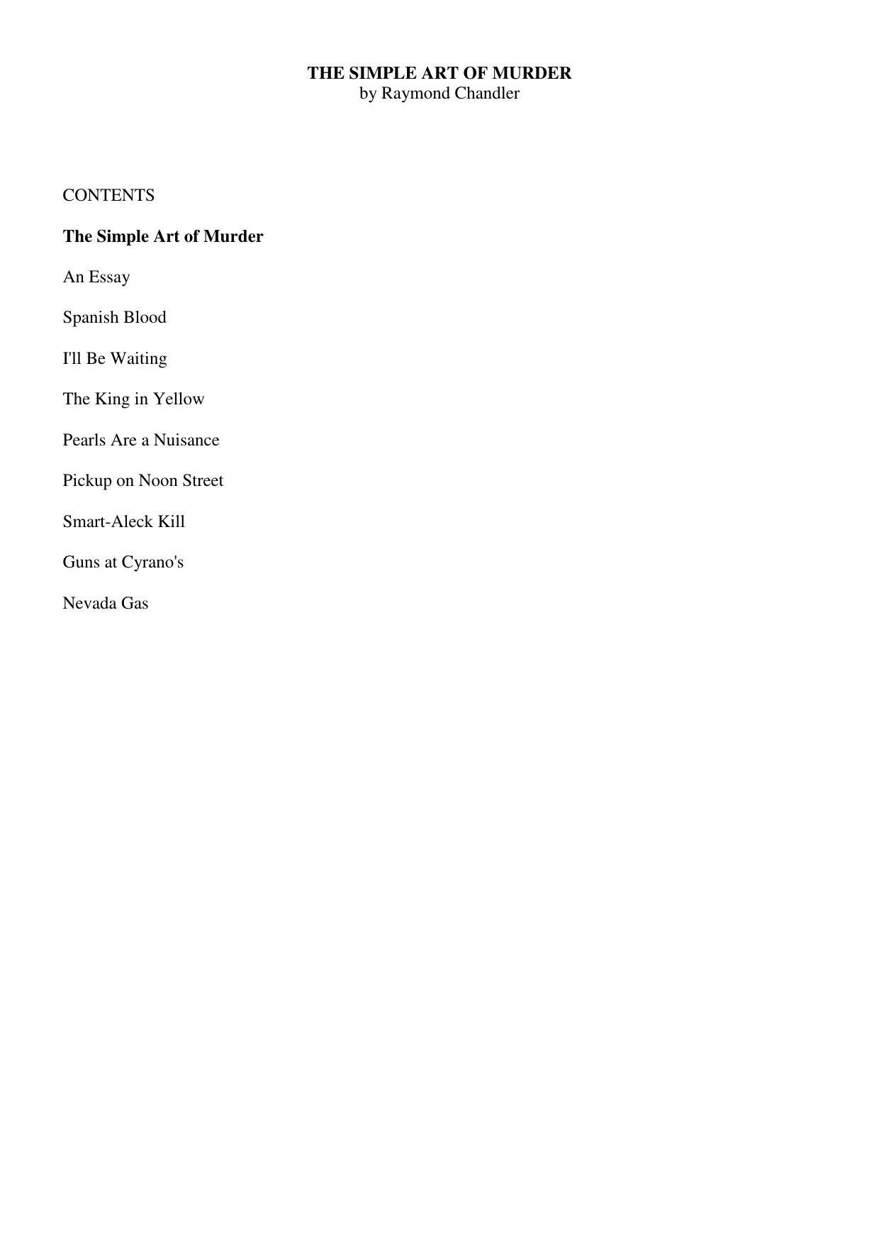 The Simple Art of Murder by Raymond Chandler