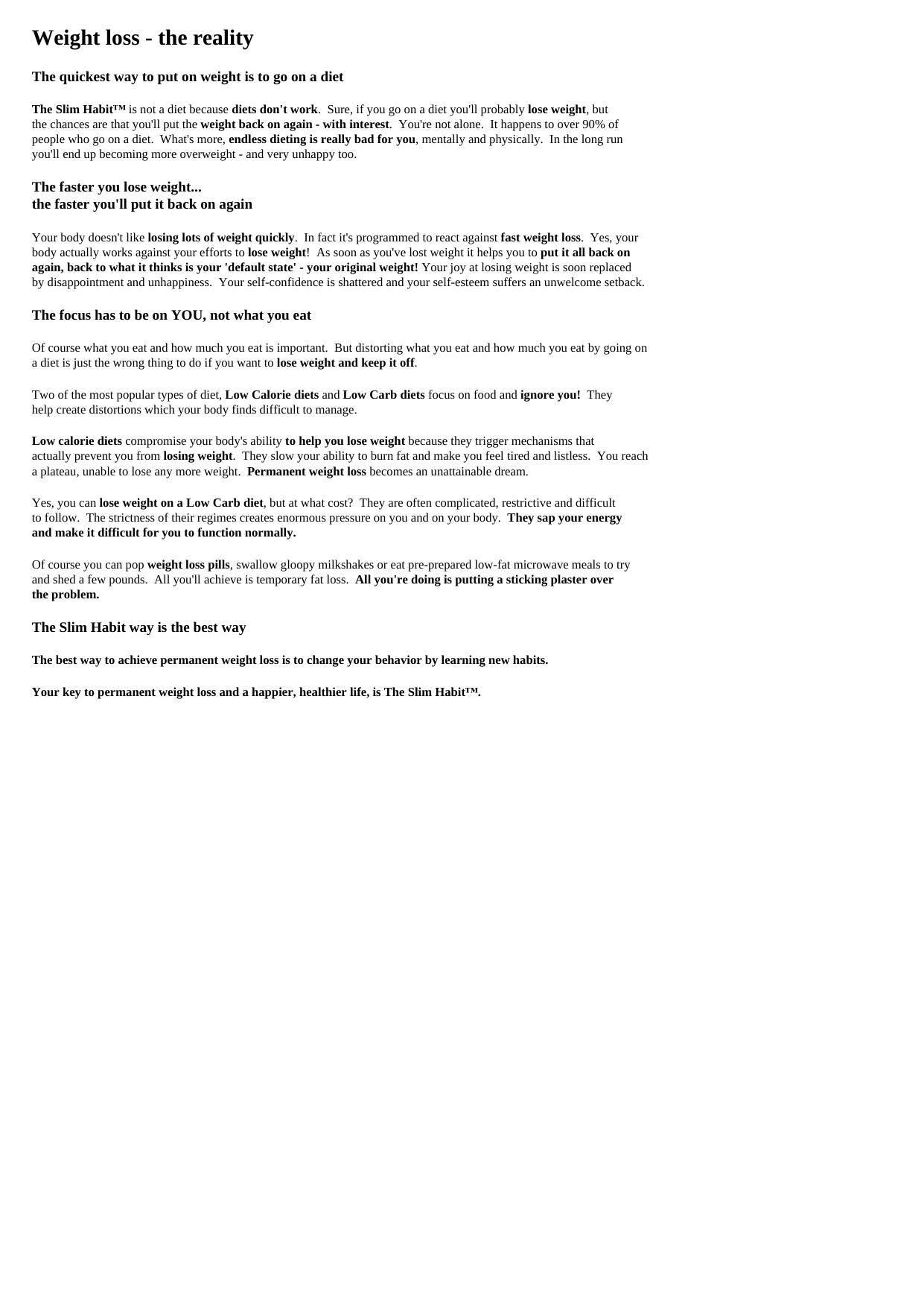 The Slim Habit. by Best of Kuszter's Collection