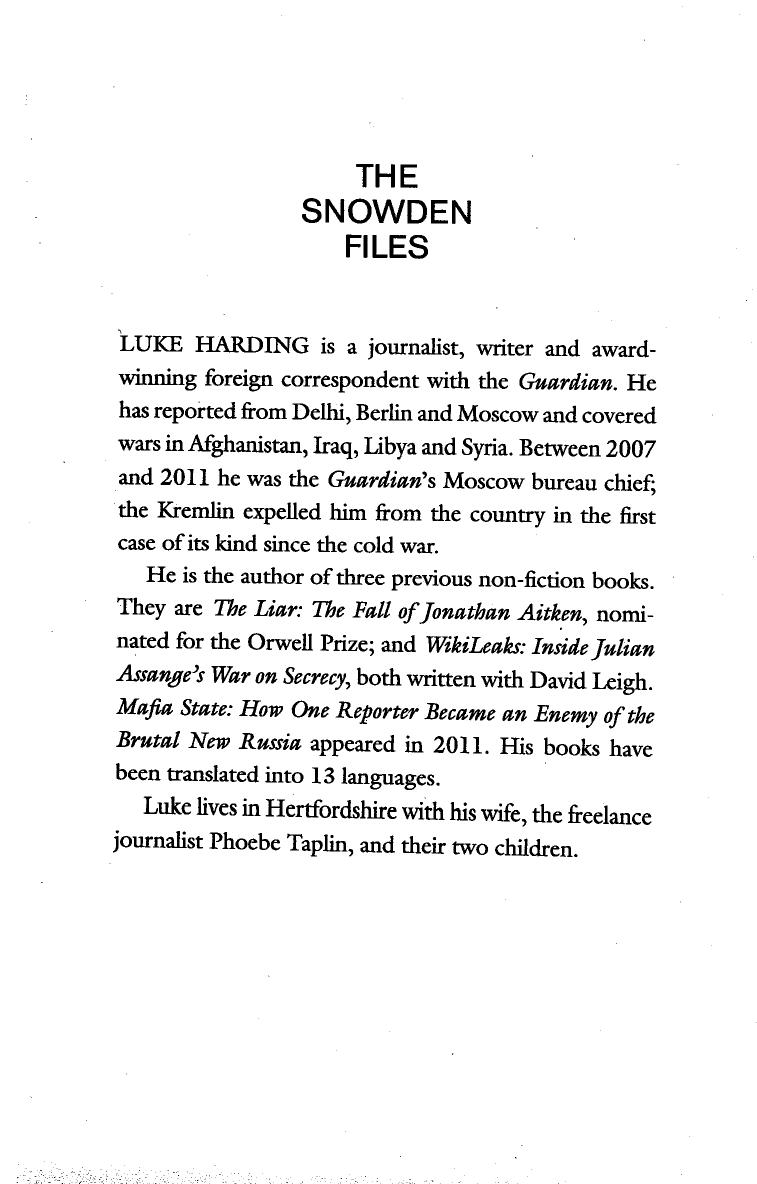 The Snowden Files: The Inside Story of the Worldâs Most Wanted Man by Luke Harding