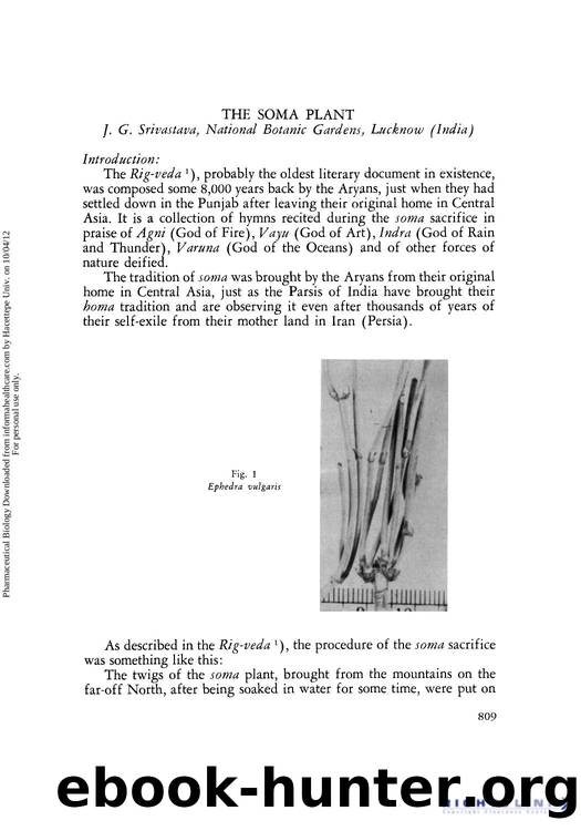 The Soma Plant by J. G. Srvastava